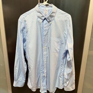 Brooks Brothers non-iron dress shirt in blue mini check Size L